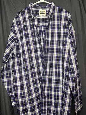 Wrangler Riata Mens XXL Purple Black Plaid Long Sleeve Button Up Shirt
